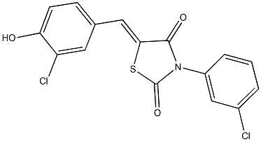 5-(3-chloro-4-hydroxybenzylidene)-3-(3-chlorophenyl)-1,3-thiazolidine-2,4-dione Struktur