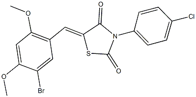 5-(5-bromo-2,4-dimethoxybenzylidene)-3-(4-chlorophenyl)-1,3-thiazolidine-2,4-dione Struktur