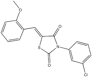 3-(3-chlorophenyl)-5-(2-methoxybenzylidene)-1,3-thiazolidine-2,4-dione Struktur