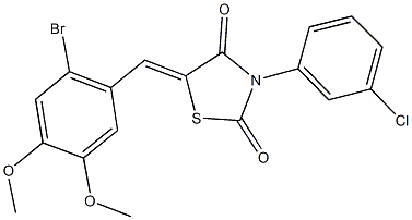 5-(2-bromo-4,5-dimethoxybenzylidene)-3-(3-chlorophenyl)-1,3-thiazolidine-2,4-dione Struktur