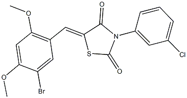 5-(5-bromo-2,4-dimethoxybenzylidene)-3-(3-chlorophenyl)-1,3-thiazolidine-2,4-dione Struktur