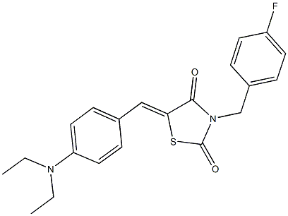 5-[4-(diethylamino)benzylidene]-3-(4-fluorobenzyl)-1,3-thiazolidine-2,4-dione Struktur