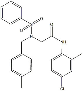 N-(4-chloro-2-methylphenyl)-2-[[(4-methylphenyl)methyl](phenylsulfonyl)amino]acetamide Struktur