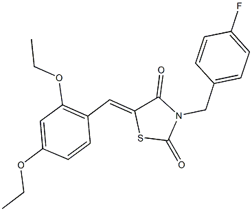 5-(2,4-diethoxybenzylidene)-3-(4-fluorobenzyl)-1,3-thiazolidine-2,4-dione Struktur