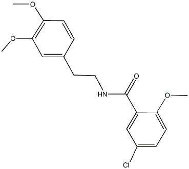 5-chloro-N-[2-(3,4-dimethoxyphenyl)ethyl]-2-methoxybenzamide Struktur