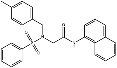 2-[[(4-methylphenyl)methyl](phenylsulfonyl)amino]-N-naphthalen-1-ylacetamide Struktur