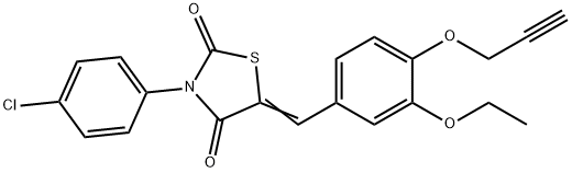 3-(4-chlorophenyl)-5-[3-ethoxy-4-(2-propynyloxy)benzylidene]-1,3-thiazolidine-2,4-dione Struktur