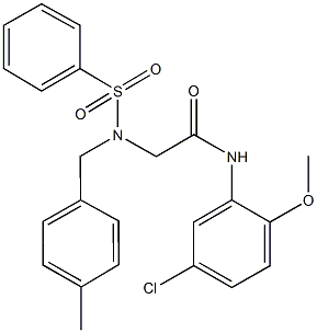 N-[5-chloro-2-(methyloxy)phenyl]-2-[[(4-methylphenyl)methyl](phenylsulfonyl)amino]acetamide Struktur