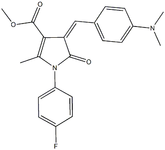 methyl 4-[4-(dimethylamino)benzylidene]-1-(4-fluorophenyl)-2-methyl-5-oxo-4,5-dihydro-1H-pyrrole-3-carboxylate Struktur