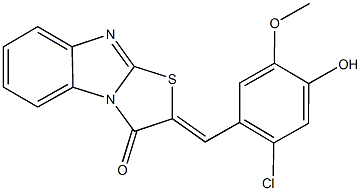 2-(2-chloro-4-hydroxy-5-methoxybenzylidene)[1,3]thiazolo[3,2-a]benzimidazol-3(2H)-one Struktur