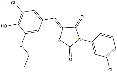 5-(3-chloro-5-ethoxy-4-hydroxybenzylidene)-3-(3-chlorophenyl)-1,3-thiazolidine-2,4-dione Struktur