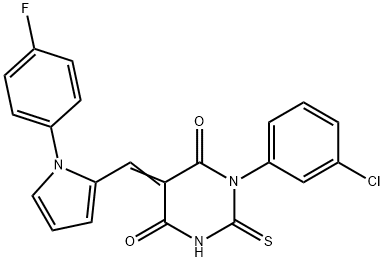 1-(3-chlorophenyl)-5-{[1-(4-fluorophenyl)-1H-pyrrol-2-yl]methylene}-2-thioxodihydro-4,6(1H,5H)-pyrimidinedione Struktur