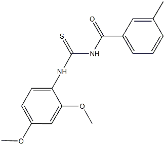 N-(2,4-dimethoxyphenyl)-N'-(3-methylbenzoyl)thiourea Struktur