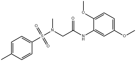 N-[2,5-bis(methyloxy)phenyl]-2-{methyl[(4-methylphenyl)sulfonyl]amino}acetamide Struktur