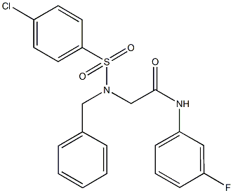 2-{benzyl[(4-chlorophenyl)sulfonyl]amino}-N-(3-fluorophenyl)acetamide Struktur