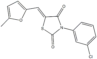 3-(3-chlorophenyl)-5-[(5-methyl-2-furyl)methylene]-1,3-thiazolidine-2,4-dione Struktur