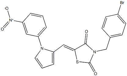 3-(4-bromobenzyl)-5-[(1-{3-nitrophenyl}-1H-pyrrol-2-yl)methylene]-1,3-thiazolidine-2,4-dione Struktur