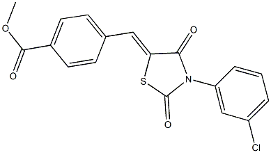 methyl 4-{[3-(3-chlorophenyl)-2,4-dioxo-1,3-thiazolidin-5-ylidene]methyl}benzoate Struktur