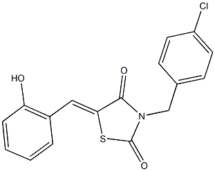 3-(4-chlorobenzyl)-5-(2-hydroxybenzylidene)-1,3-thiazolidine-2,4-dione Struktur