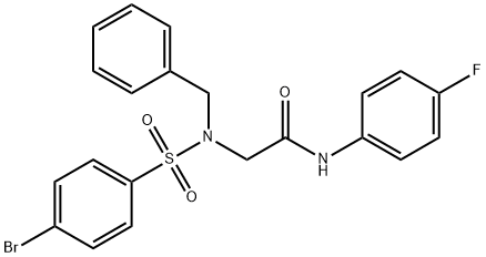 2-{benzyl[(4-bromophenyl)sulfonyl]amino}-N-(4-fluorophenyl)acetamide Struktur