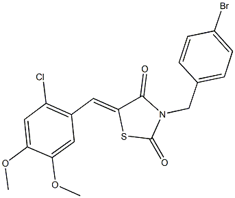 3-(4-bromobenzyl)-5-(2-chloro-4,5-dimethoxybenzylidene)-1,3-thiazolidine-2,4-dione Struktur