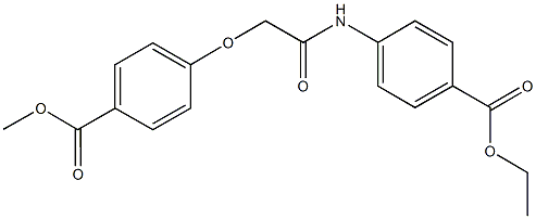 methyl 4-{2-[4-(ethoxycarbonyl)anilino]-2-oxoethoxy}benzoate Struktur