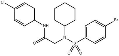 2-[[(4-bromophenyl)sulfonyl](cyclohexyl)amino]-N-(4-chlorophenyl)acetamide Struktur