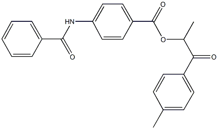 1-methyl-2-(4-methylphenyl)-2-oxoethyl 4-(benzoylamino)benzoate Struktur