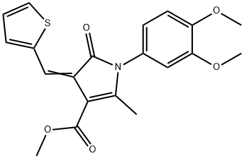 methyl 1-(3,4-dimethoxyphenyl)-2-methyl-5-oxo-4-(2-thienylmethylene)-4,5-dihydro-1H-pyrrole-3-carboxylate Struktur