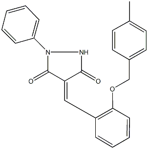 4-{2-[(4-methylbenzyl)oxy]benzylidene}-1-phenyl-3,5-pyrazolidinedione Struktur