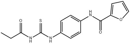 N-(4-{[(propionylamino)carbothioyl]amino}phenyl)-2-furamide Struktur