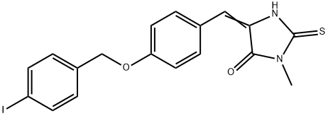 5-{4-[(4-iodobenzyl)oxy]benzylidene}-3-methyl-2-thioxo-4-imidazolidinone Struktur