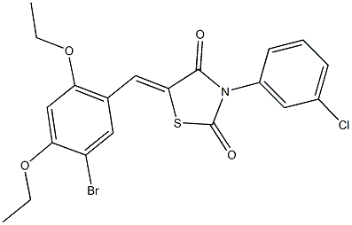 5-(5-bromo-2,4-diethoxybenzylidene)-3-(3-chlorophenyl)-1,3-thiazolidine-2,4-dione Struktur