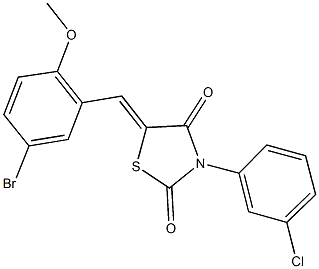 5-(5-bromo-2-methoxybenzylidene)-3-(3-chlorophenyl)-1,3-thiazolidine-2,4-dione Struktur