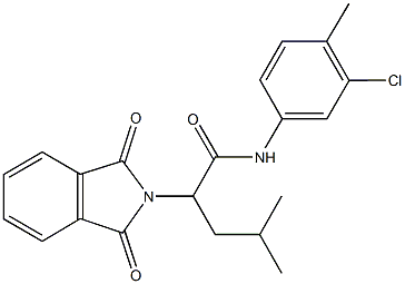 N-(3-chloro-4-methylphenyl)-2-(1,3-dioxo-1,3-dihydro-2H-isoindol-2-yl)-4-methylpentanamide Struktur