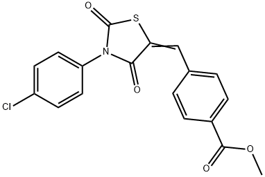 methyl 4-{[3-(4-chlorophenyl)-2,4-dioxo-1,3-thiazolidin-5-ylidene]methyl}benzoate Struktur