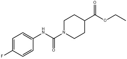 ethyl 1-[(4-fluoroanilino)carbonyl]-4-piperidinecarboxylate Struktur