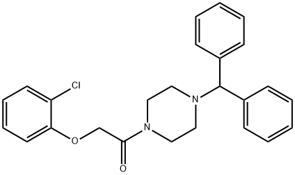 1-benzhydryl-4-[(2-chlorophenoxy)acetyl]piperazine Struktur