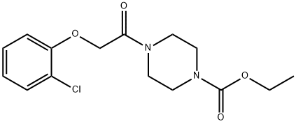 ethyl 4-[(2-chlorophenoxy)acetyl]-1-piperazinecarboxylate Struktur