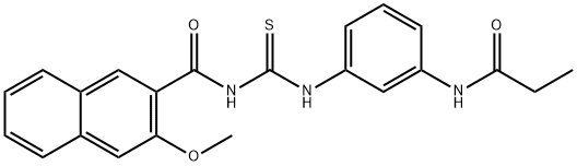 N-[3-({[(3-methoxy-2-naphthoyl)amino]carbothioyl}amino)phenyl]propanamide Struktur