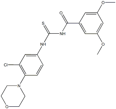 N-[3-chloro-4-(4-morpholinyl)phenyl]-N'-(3,5-dimethoxybenzoyl)thiourea Struktur