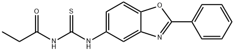 N-(2-phenyl-1,3-benzoxazol-5-yl)-N'-propionylthiourea Struktur