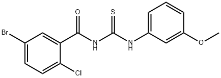 N-(5-bromo-2-chlorobenzoyl)-N'-(3-methoxyphenyl)thiourea Struktur