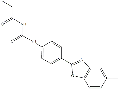 N-[4-(5-methyl-1,3-benzoxazol-2-yl)phenyl]-N'-propionylthiourea Struktur