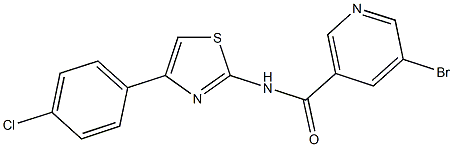 5-bromo-N-[4-(4-chlorophenyl)-1,3-thiazol-2-yl]nicotinamide Struktur