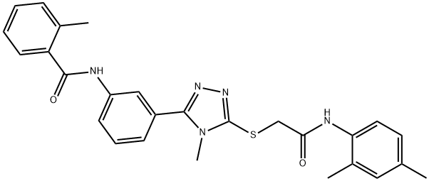 N-[3-(5-{[2-(2,4-dimethylanilino)-2-oxoethyl]sulfanyl}-4-methyl-4H-1,2,4-triazol-3-yl)phenyl]-2-methylbenzamide Struktur