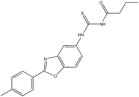 N-butyryl-N'-[2-(4-methylphenyl)-1,3-benzoxazol-5-yl]thiourea Struktur