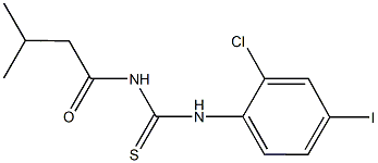 N-(2-chloro-4-iodophenyl)-N'-(3-methylbutanoyl)thiourea Struktur