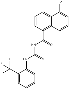 N-(5-bromo-1-naphthoyl)-N'-[2-(trifluoromethyl)phenyl]thiourea Struktur