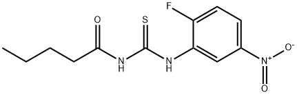 N-{2-fluoro-5-nitrophenyl}-N'-pentanoylthiourea Struktur